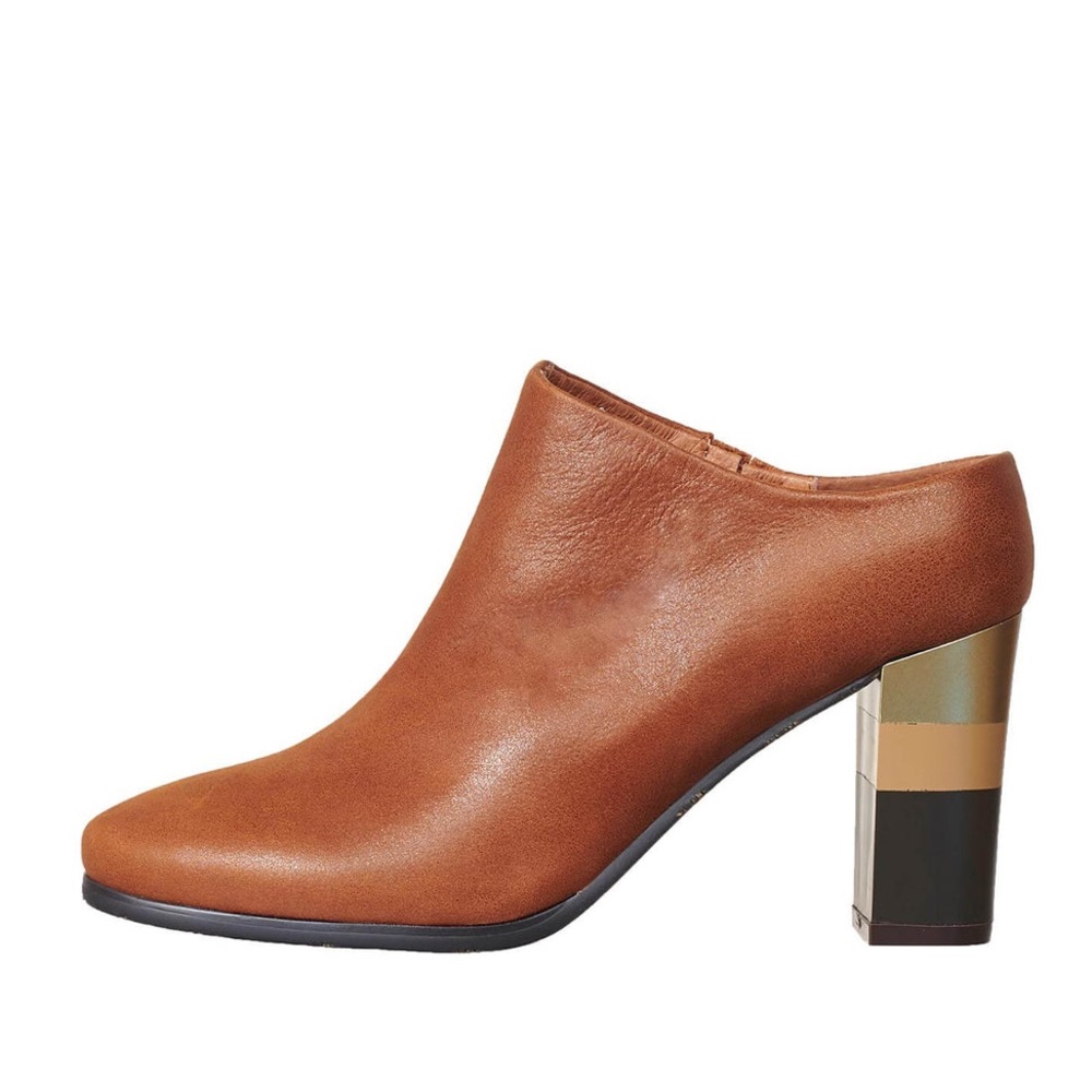 Antelope 650 Hi Striped Heel Booties Mules Ankle Boots, Color Tobacco, EU38, US8